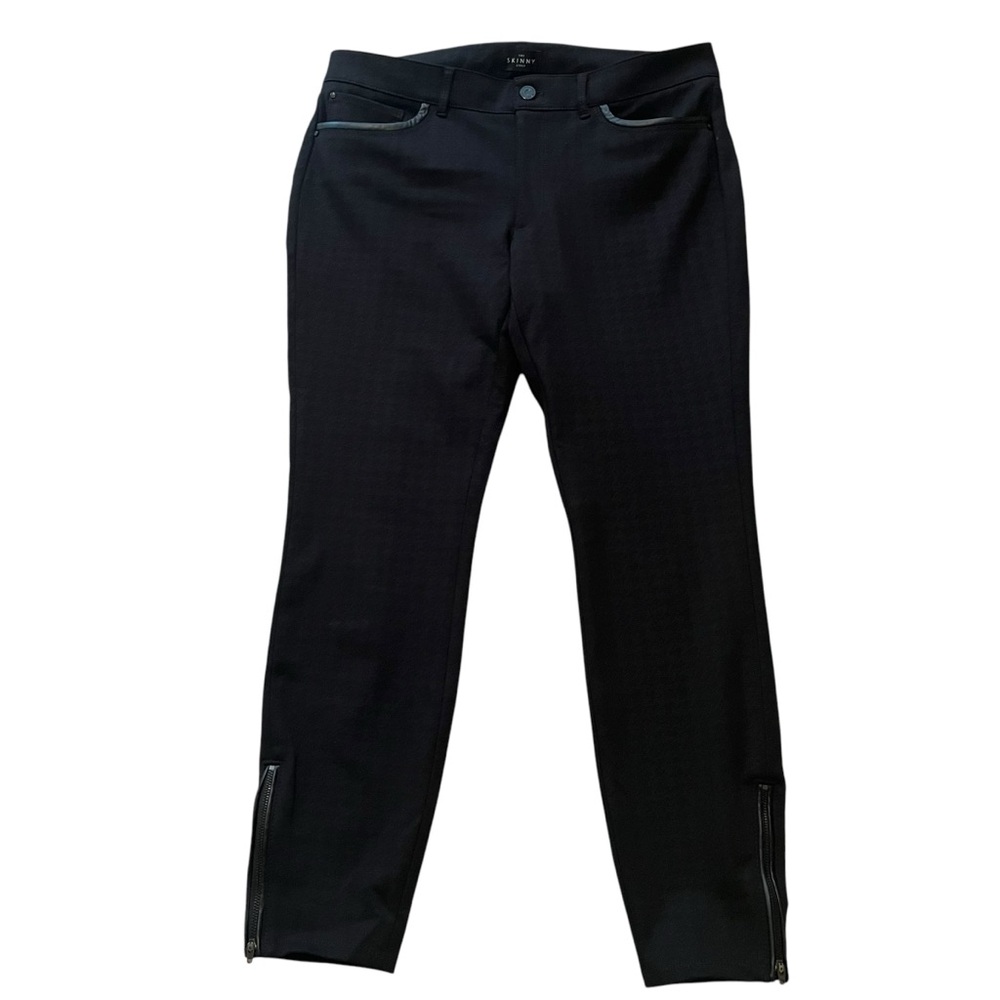 White House Black Market Black Tone on Tone Houndstooth Plaid Skinny Ankle Pant